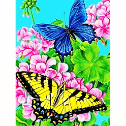 Mariposa Kits de pintura de diamantes con tema de mariposa diy, incluyendo lienzo, diamantes de imitación de resina, bolígrafo adhesivo de diamante, plato de bandeja y arcilla de cola, patrón de mariposa, 400x300 mm