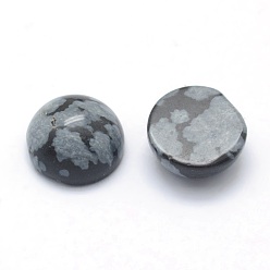 Obsidiana Copo de Nieve Copo de nieve natural, cabochons de obsidiana, semicírculo, 4x2~4 mm