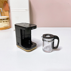 Noir Mini cafetière en plastique, pour les accessoires de maison de poupée faisant semblant de décorations d'accessoires, noir, 35x22x36mm
