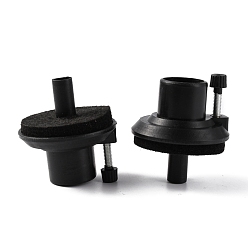 Black Plastic Hi-Hat Cymbal Holder Clamp, Drum Set Surpport Accessories, with Iron & Felt Mat Findings, for Musical Instrument Findings, Black, 57x54.5mm, Hole: 9mm and 22.5mm