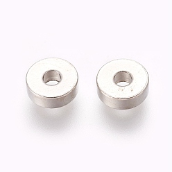Платина Spacer бисер латунные, рондель, платина, 6x2 мм, отверстие : 2 мм