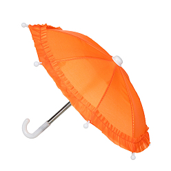 Orange Foncé Parapluie de poupée en plastique, poupée faisant des fournitures, orange foncé, 220x250~300mm