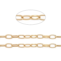 Золотой 304 кабельные цепи из нержавеющей стали, несварные, с катушкой, овальные, золотые, 9x5x1.2 мм, около 32.8 футов (10 м) / рулон