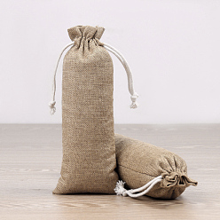 Bronze Lin sacs à cordon, rectangle, tan, 24x8 cm
