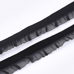 Черный Бархатная лента из органзы, чёрные, 5/8 дюйм (15 мм), около 20 ярдов / рулон (18.29 м / рулон)