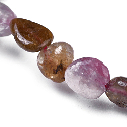Tourmaline Bracelets extensibles en perles de tourmaline naturelle, pierre tombée, nuggets, diamètre intérieur: 2~2-1/4 pouce (5.2~5.6 cm)