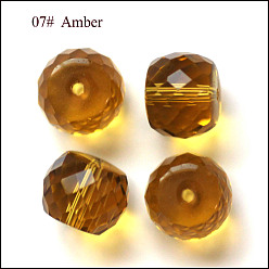 Verge D'or Imitations de perles de cristal autrichien, grade de aaa, facette, tambour, verge d'or, 10x8mm, Trou: 0.9~1mm