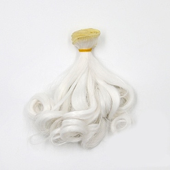 Humo Blanco Pelo largo de la peluca de la muñeca del peinado de la permanente de la pera de la fibra de alta temperatura, para diy girl bjd makings accesorios, whitesmoke, 5.91~39.37 pulgada (15~100 cm)