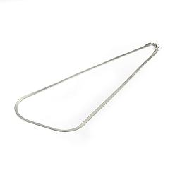 Stainless Steel Color 304 Stainless Steel Necklaces, Herringbone Chain Necklaces, with Lobster Claw Clasps, Stainless Steel Color, 17.7 inch(45cm), 3mm