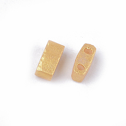 Золотистый 2 Отверстие для выпечки краски стеклянные бусины, прямоугольные, золотые, 4.5~5.5x2x2~2.5 мм, отверстие : 0.5~0.8 мм