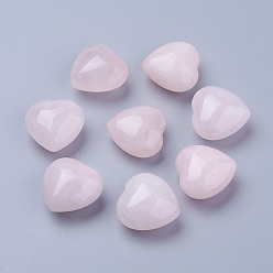 Rose Quartz Natural Rose Quartz Heart Love Stones, Pocket Palm Stones for Reiki Balancing, 25~26x25~25.5x14~15mm