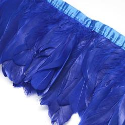 Bleu Oies des accessoires de mode de costumes de plumes chiffon brin, bleu, 100~180x38~62 mm, environ 2 m / sac