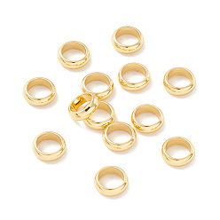 Real 18K Gold Plated 201 Stainless Steel Spacer Beads, Flat Round/Ring, Real 18K Gold Plated, 6x2mm, Hole: 4mm