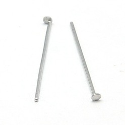 316 Surgical Stainless Steel 316 Surgical Stainless Steel Flat Head Pins, 50x0.6mm(22 Gauge), Head: 1.5mm
