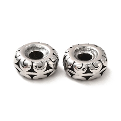 Antique Silver 316 Stainless Steel Beads, Rondelle, Antique Silver, 9.5x4mm, Hole: 3mm
