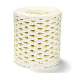 Light Goldenrod Yellow Raffia Ribbon, Packing Paper String, for Gift Wrapping, Party Decor, Craft Weaving, Light Goldenrod Yellow, 3~4mm, about 200m/roll