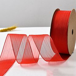 Красный 20 ленты из органзы из полиэстера, аксессуары для одежды, подарочная упаковка, красные, 1-5/8 дюйм (40 мм)