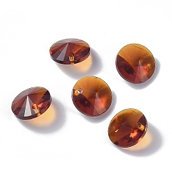 Sienna Glass Charms, Faceted, Cone, Sienna, 14x7mm, Hole: 1mm