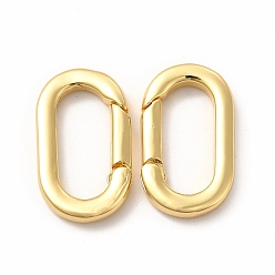 Real 18K Gold Plated Rack Plating Brass Spring Gate Rings, Long-Lasting Plated, Cadmium Free & Lead Free, Real 18K Gold Plated, 23x13.5x3.5mm, Hole: 17.2x7.5mm