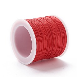 Красный Плетеной нейлоновой нити, DIY материал для изготовления ювелирных изделий, красные, 0.8 мм, 100 ярдов / рулон