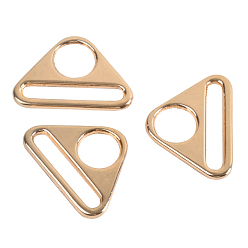 Light Gold Alloy Adjuster Triangle with Bar Swivel Clips, D Ring Buckles, Light Gold, 34mm, Inner Size: 38mm