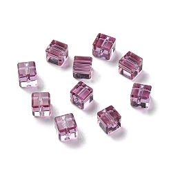Rosa Viejo Imitación de vidrio cuentas de cristal austriaco, facetados, suqare, rosa viejo, 5.5x5.5x5.5 mm, agujero: 1 mm
