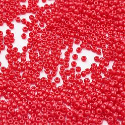 Cerise MGB Matsuno Glass Beads, Japanese Seed Beads, 12/0 Opaque Glass Round Hole Rocailles Seed Beads, Cerise, 2x1mm, Hole: 0.5mm, about 900pcs/box, net weight: about 10g/box