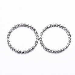 Stainless Steel Color 304 Stainless Steel Linking Rings, Twisted Ring, Stainless Steel Color, 24x2mm