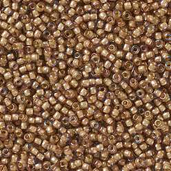 (390) Sunflower Lined Topaz Luster Toho perles de rocaille rondes, perles de rocaille japonais, (390) lustre topaze doublé de tournesol, 11/0, 2.2mm, Trou: 0.8mm, environ5555 pcs / 50 g