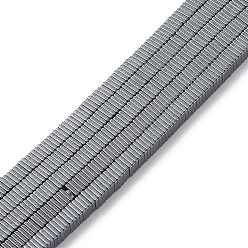 Black Plated Electroplate Non-magnetic Synthetic Hematite Heishi Beads Strands, Thin Slice Flat Square Beads, Grade A, Black Plated, 4x4x1mm, Hole: 1mm, about 400pcs/strand, 16 inch