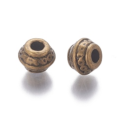 Bronce Antiguo Tibetanos antiguos bolas de metal de bronce spacer, sin plomo y el cadmio, 9x7 mm, agujero: 3.5 mm