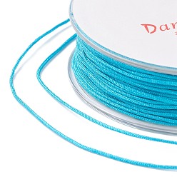 Cyan Nylon Trim Cord, for Chinese Knot Kumihimo String, Cyan, 0.5mm, about 40m/roll