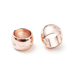 Rose Gold Brass Beads, Cadmium Free & Lead Free, Long-Lasting Plated, Rondelle, Rose Gold, 4x2.5mm, Hole: 3mm