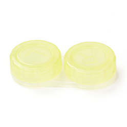 Yellow PP Plastic Contact Lens Case for Girl, Two Tone, Yellow, 27.5x56x12mm, Inner Diameter: 20.5mm