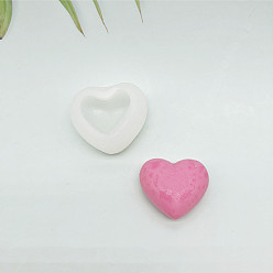 White Heart DIY Candle Silicone Molds, for Valentine's Day, Resin Casting Molds, For UV Resin, Epoxy Resin Jewelry Making, White, 3.9x4.3x2.5cm