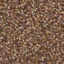 (268) Inside Color AB Crystal/Gold Lined Toho perles de rocaille rondes, perles de rocaille japonais, (268) couleur intérieure ab cristal / doublé or, 11/0, 2.2mm, Trou: 0.8mm, environ5555 pcs / 50 g