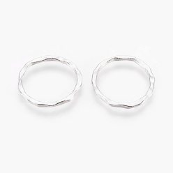 Platinum Tibetan Style Linking Rings, Circle Frames, Cadmium Free & Lead Free, Platinum Color, 22x1.5mm, about 18.5mm inner diameter