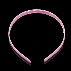 Бледно-Розовый Резинка для волос из пластика, с зубами, розовый жемчуг, 114~120x12~12.5 мм