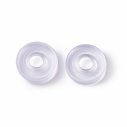 Clear Silicone Clip on Earring Pads, Donut, Clear, 6.5x2mm, Hole: 2mm