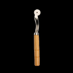 BurlyWood Rueda de rastreo de acero, con mango de madera, perforador dentado de relieve herramienta rotativa, burlywood, 143x20 mm