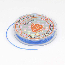 Bleu Royal Chaîne de cristal élastique plat, Fil de cordon cordon de cristal, bleu royal, 0.8mm, environ 10.93 yards (10m)/rouleau