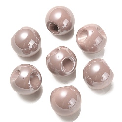 Rosada Marrón Abalorios de acrílico opacos, bola redonda, superior perforado, marrón rosado, 19x19x19 mm, agujero: 3 mm