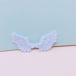 Lavanda Forma de ala de ángel coser en accesorios de adorno esponjosos, decoración artesanal de costura diy, lavanda, 68x35 mm