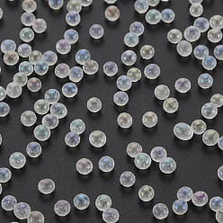 Clair AB Bricolage nail art decoration mini perles de verre, minuscules perles de clou de caviar, de couleur plaquée ab , ronde, clair ab, 3.5mm, environ 450 g /sachet 