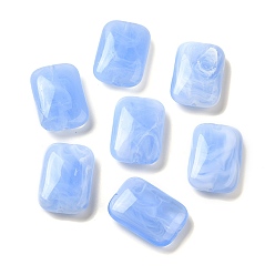 Aciano Azul Abalorios de acrílico transparentes, dos tonos, Rectángulo, azul aciano, 19.5x13.5x6 mm, agujero: 1.4 mm, sobre: 400 unidades / 500 g