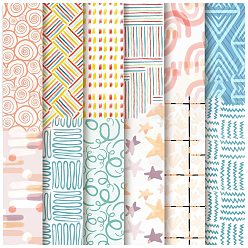 Square 12 Sheets 12 Styles Scrapbooking Paper Pads, Decorative Craft Paper Pad, None Self-Adhesive, Square, 153x153x0.1mm, 1 Sheet/style