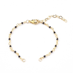 Spinelle Fabrication de bracelets de chaînes de perles faites à la main en spinelle naturel, avec boucle et fermoirs pinces de homard en laiton, 6-1/8 pouce (15.5 cm)