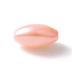 Pêche Perles de nacre en plastique ABS, riz, peachpuff, 13.5x7.5mm, Trou: 1.6mm, environ1428 pcs / 500 g