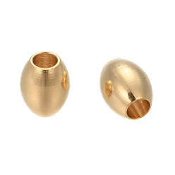 Oro 201 bolas de acero inoxidable, barril, dorado, 5x4 mm, agujero: 2 mm
