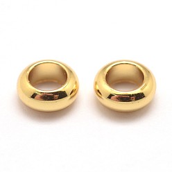 Real 18K Gold Plated Brass Beads, Cadmium Free & Nickel Free & Lead Free, Rondelle, Real 18K Gold Plated, 5x2mm, Hole: 3mm